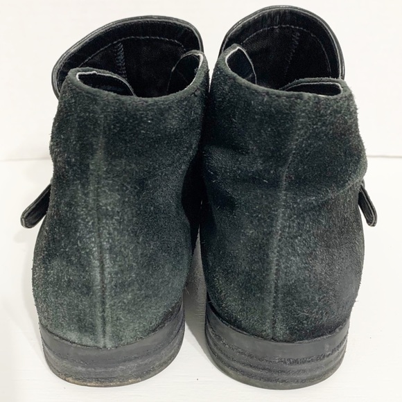 Franco Sarto Merit Leather and Suede Booties Adjustable Strap with Buckle Black - Picture 5 of 9